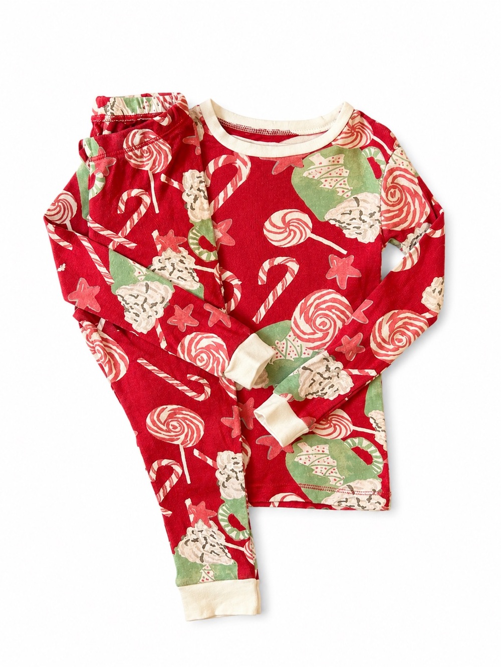 Burt’s Bees Kids Christmas Candy Cane Pajama Set 2T Holiday PJs